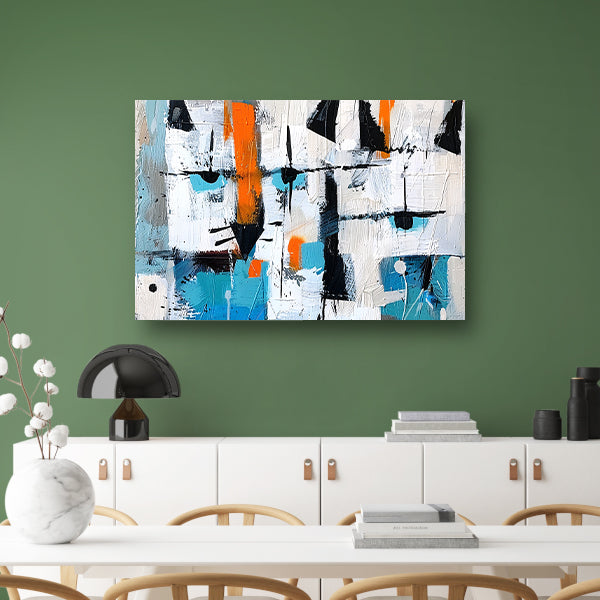 Abstracte katten in levendige kleuren poster