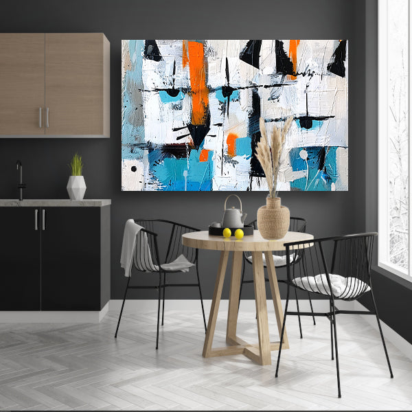 Abstracte katten in levendige kleuren poster