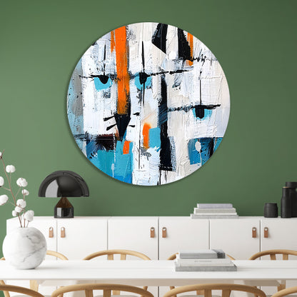Abstracte katten in levendige kleuren forex muurcirkel