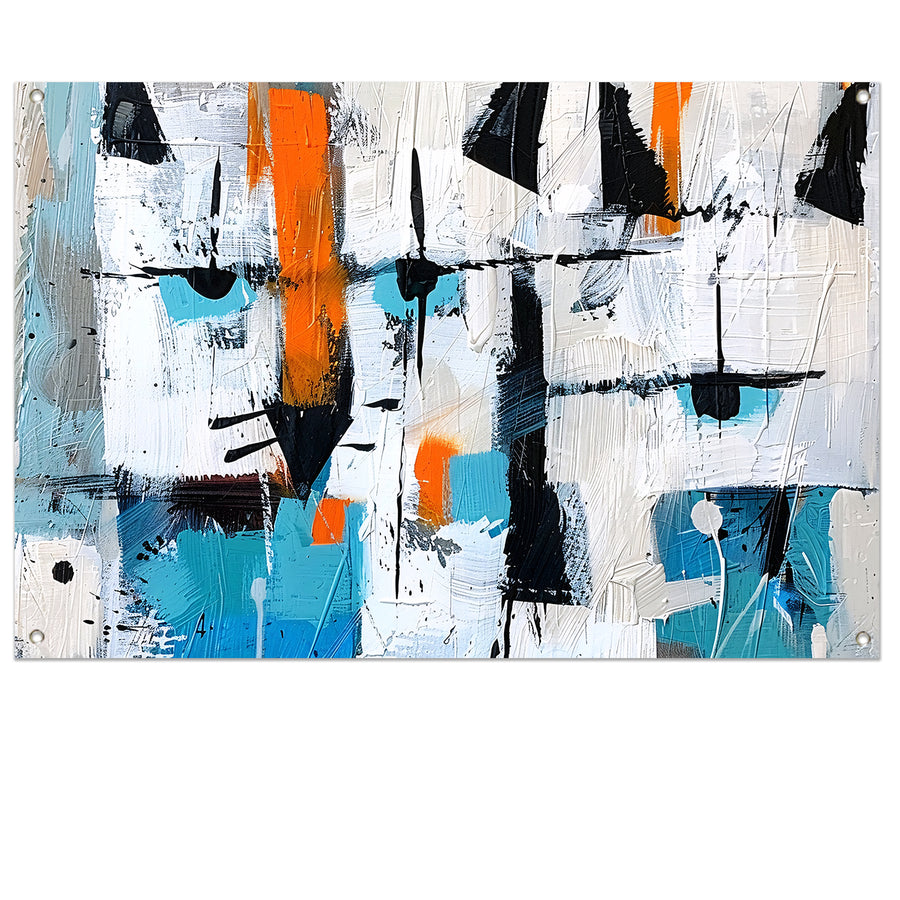 Abstracte katten in levendige kleuren tuinposter