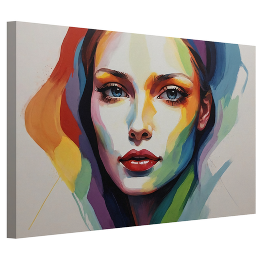 Kleurrijke Vrouwelijke Gratie in Moderne Kunst canvas