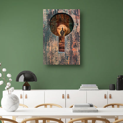 Verlichte Boeddha in Verborgen Opening acrylglas