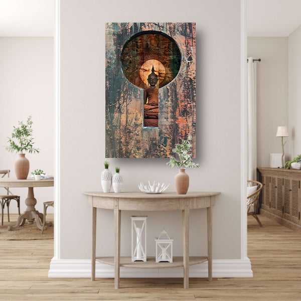 Verlichte Boeddha in Verborgen Opening acrylglas