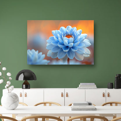 Impressionistische blauwe bloem canvas
