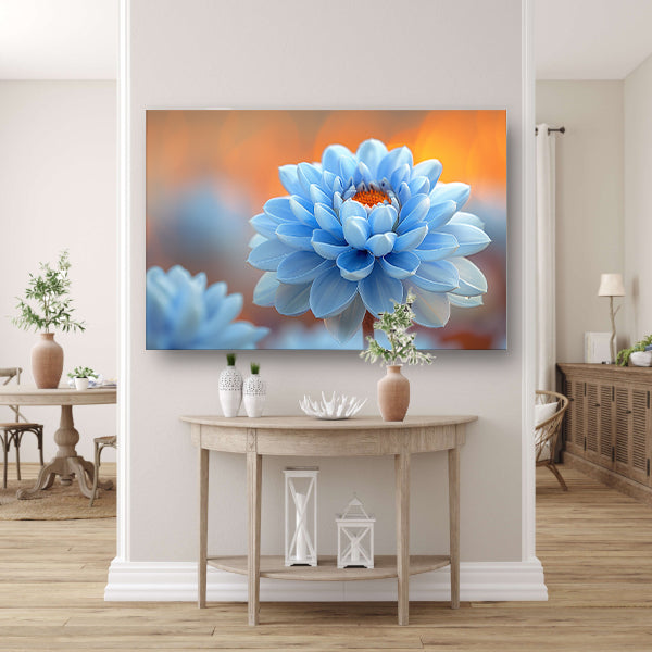 Impressionistische blauwe bloem canvas