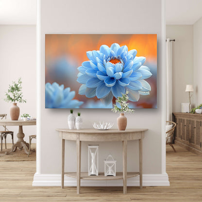 Impressionistische blauwe bloem canvas