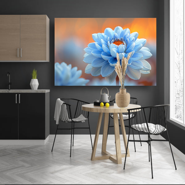 Impressionistische blauwe bloem canvas