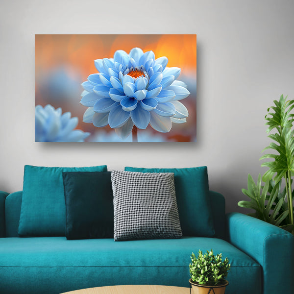 Impressionistische blauwe bloem canvas