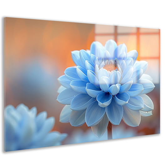 Impressionistische blauwe bloem acrylglas