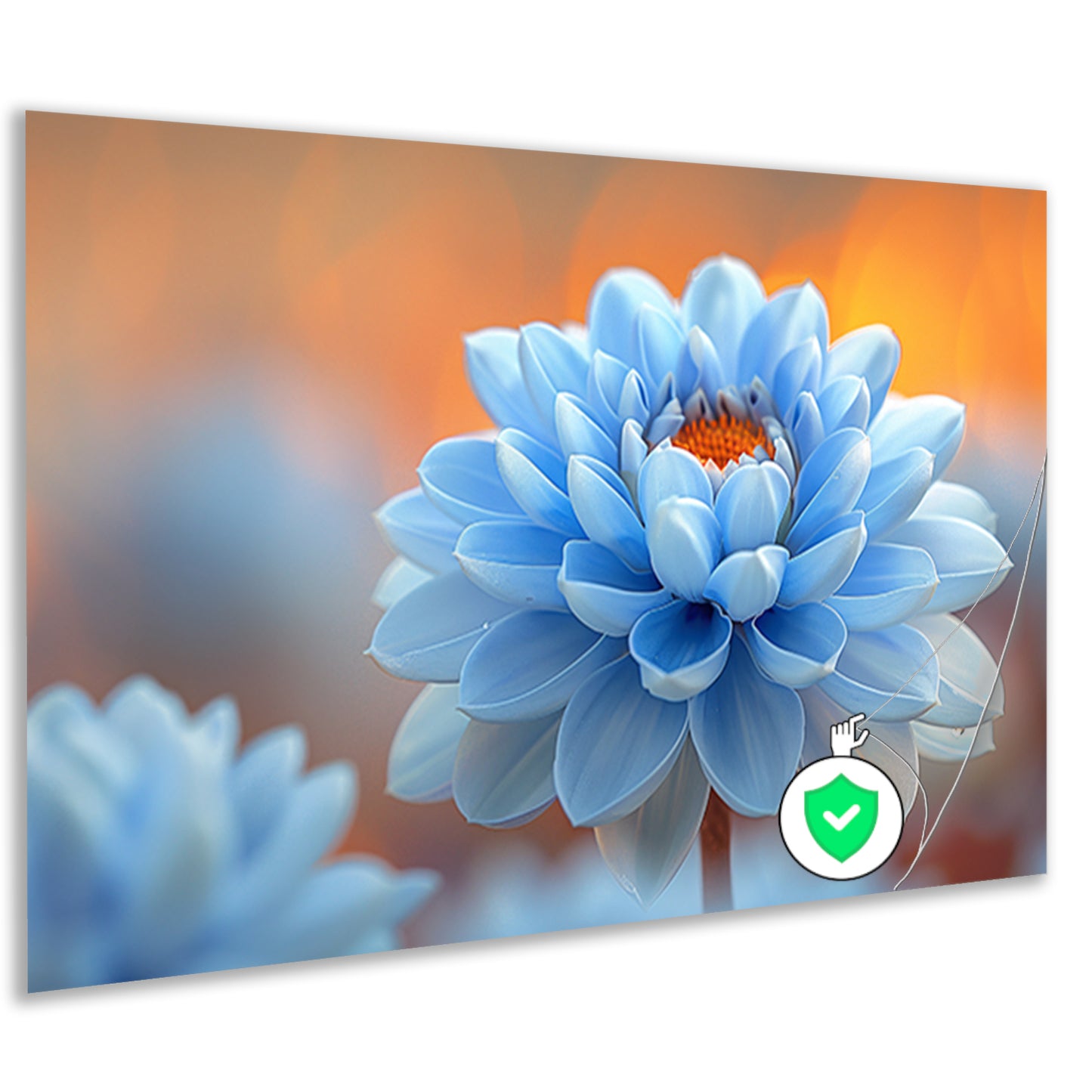 Impressionistische blauwe bloem poster