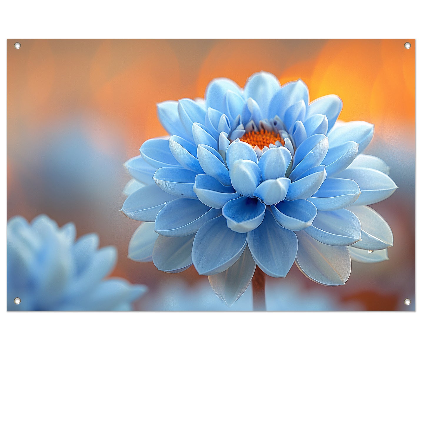 Impressionistische blauwe bloem tuinposter