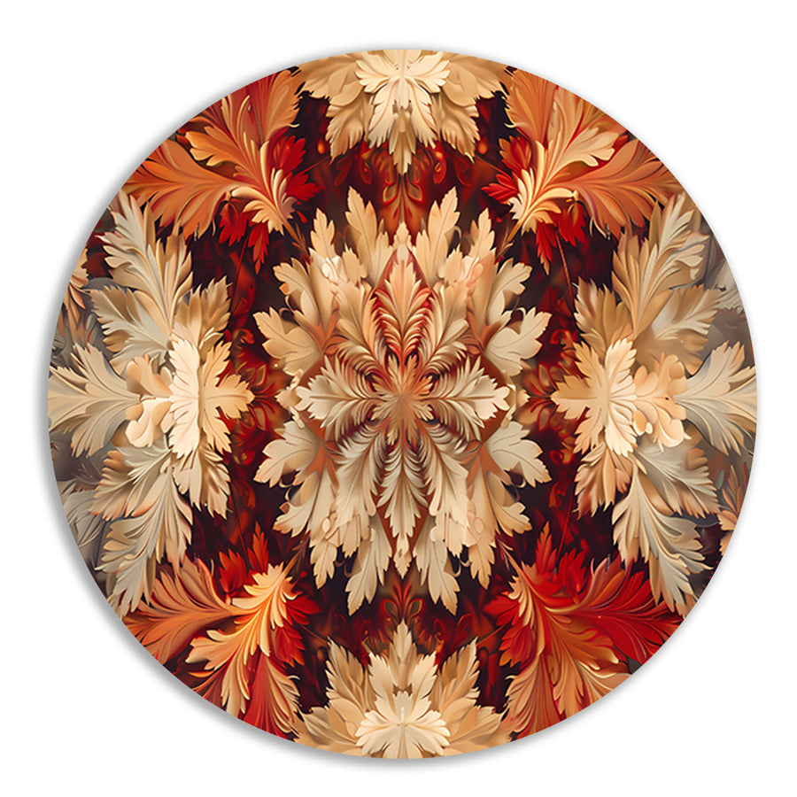 Kaleidoscopische Bloemenpracht aluminium muurcirkel