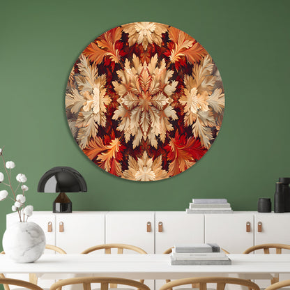 Kaleidoscopische Bloemenpracht aluminium muurcirkel
