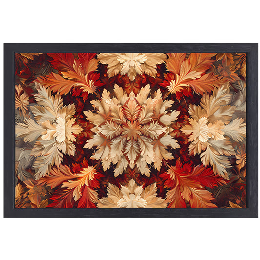 Kaleidoscopische Bloemenpracht canvas met baklijst