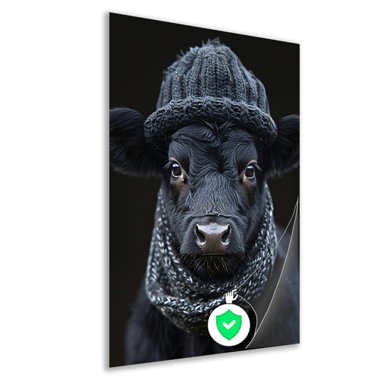 Kalf met muts en sjaal poster