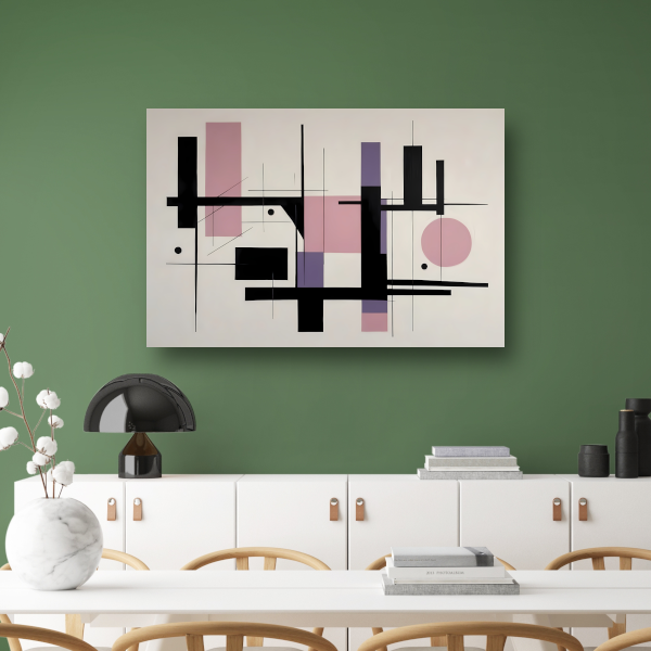 Minimalistische Abstractie in Zwart en Pastel poster