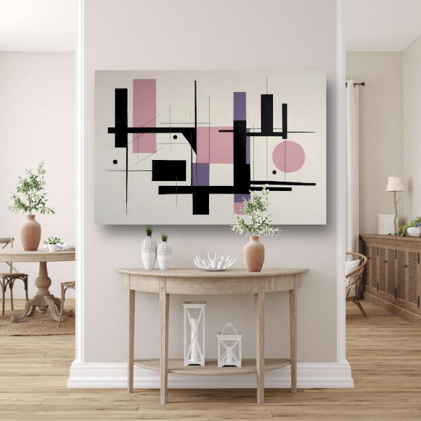 Minimalistische Abstractie in Zwart en Pastel poster