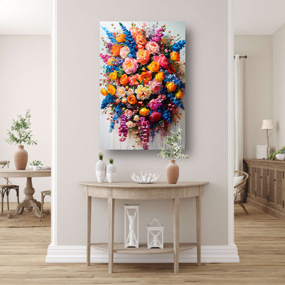 Kleurrijke bloemenpracht in impressionistische stijl poster