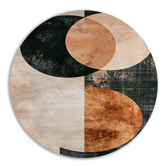 Sepia abstracte cirkels en lijnenspel forex muurcirkel