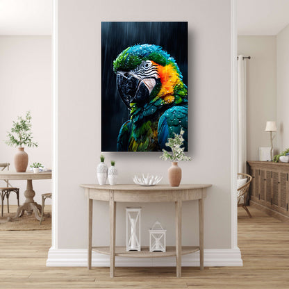 Papegaai in kleurrijke vorm canvas