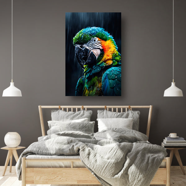 Papegaai in kleurrijke vorm canvas