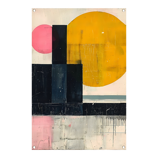 Geometrisch Abstract Kunstwerk met Vormen en Kleuren tuinposter