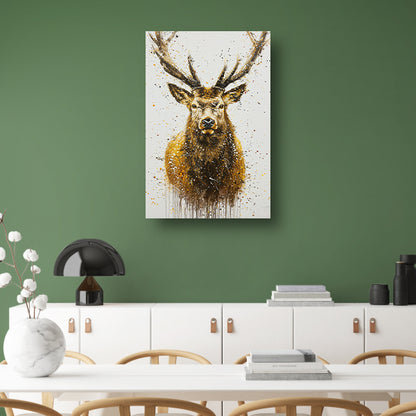 Abstract expressief schilderij van een hert poster