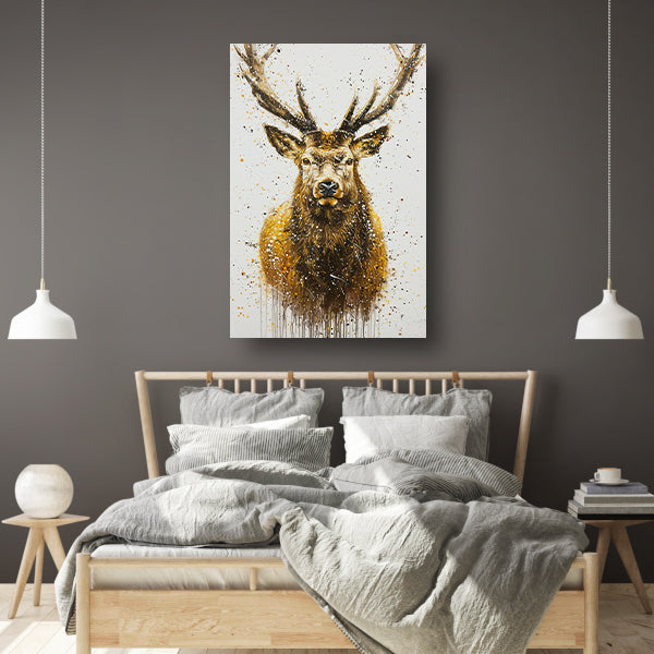 Abstract expressief schilderij van een hert poster