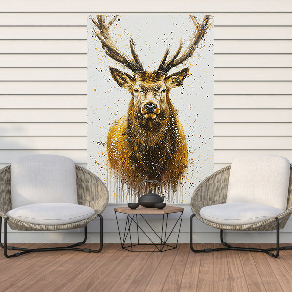 Abstract expressief schilderij van een hert tuinposter