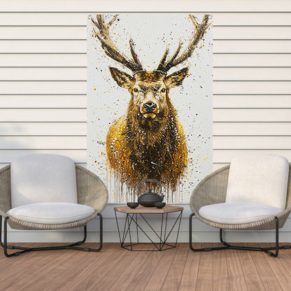 Abstract expressief schilderij van een hert tuinposter