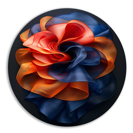 Abstract Bloem in Levendige Kleuren aluminium muurcirkel