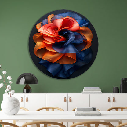 Abstract Bloem in Levendige Kleuren aluminium muurcirkel