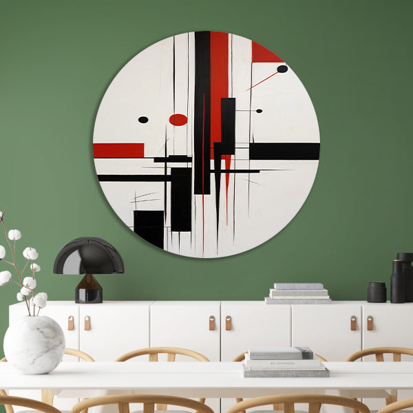 Contrastrijke abstracte compositie in primaire kleuren forex muurcirkel