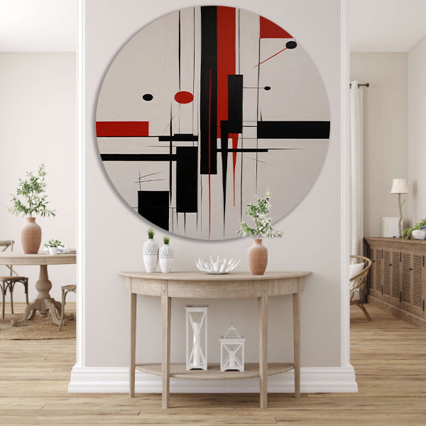 Contrastrijke abstracte compositie in primaire kleuren forex muurcirkel