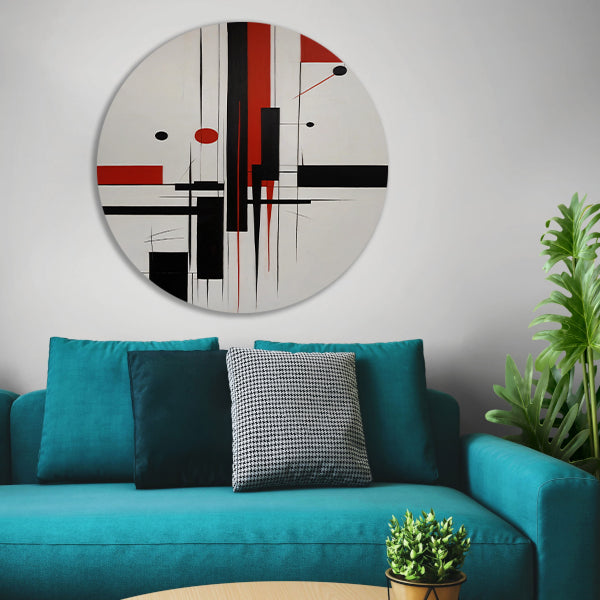 Contrastrijke abstracte compositie in primaire kleuren forex muurcirkel