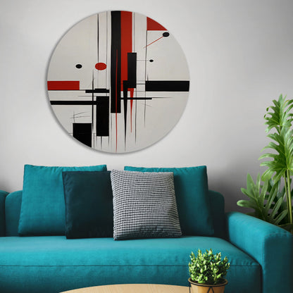 Contrastrijke abstracte compositie in primaire kleuren forex muurcirkel