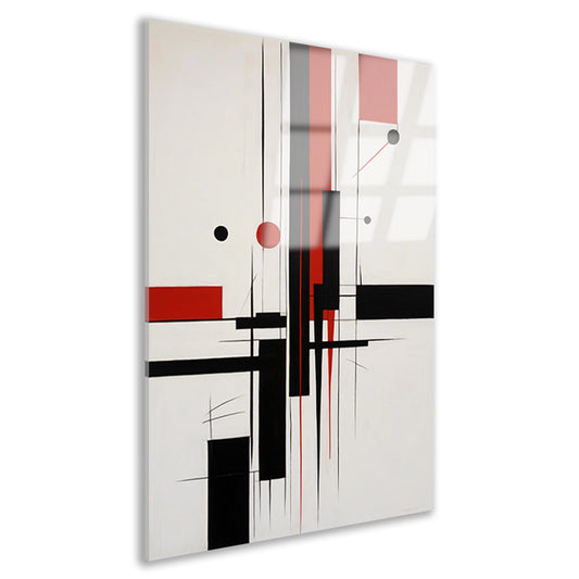 Contrastrijke abstracte compositie in primaire kleuren acrylglas