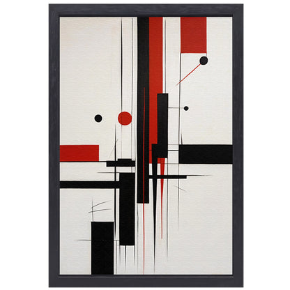 Contrastrijke abstracte compositie in primaire kleuren canvas met baklijst
