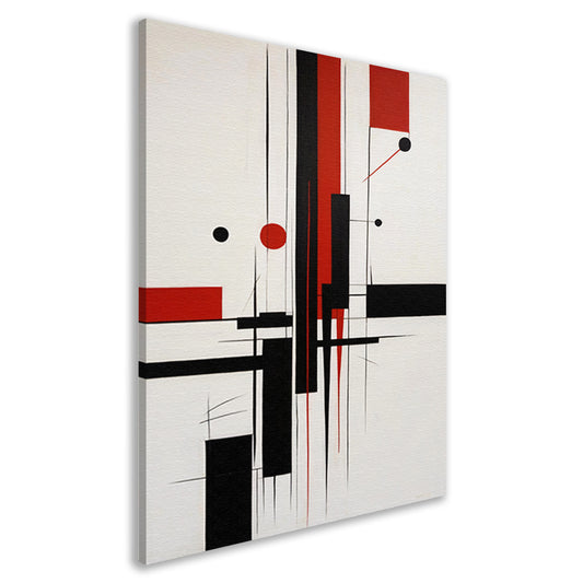 Contrastrijke abstracte compositie in primaire kleuren canvas