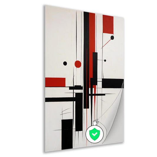 Contrastrijke abstracte compositie in primaire kleuren poster