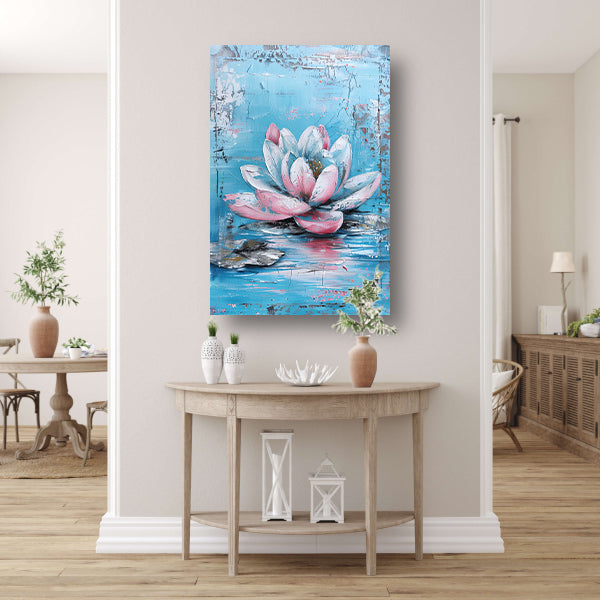 Modern schilderij van waterlelie in bloei poster