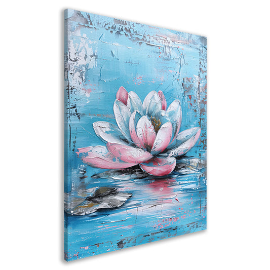 Modern schilderij van waterlelie in bloei canvas