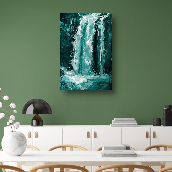 Abstract digitale schilderij van waterval poster