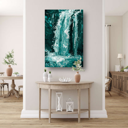 Abstract digitale schilderij van waterval canvas