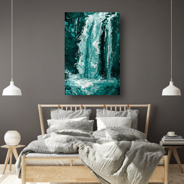 Abstract digitale schilderij van waterval poster