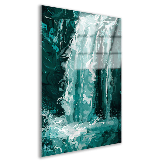 Abstract digitale schilderij van waterval acrylglas
