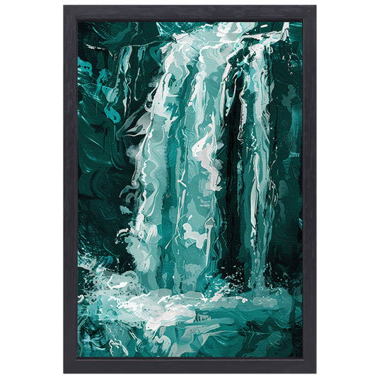 Abstract digitale schilderij van waterval canvas met baklijst