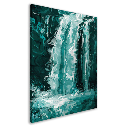 Abstract digitale schilderij van waterval canvas