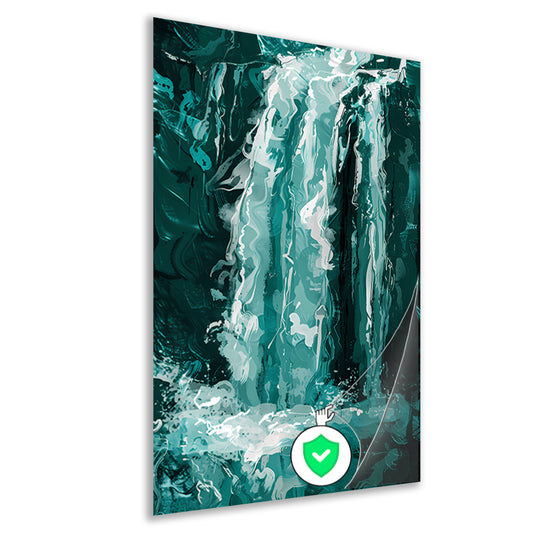 Abstract digitale schilderij van waterval poster