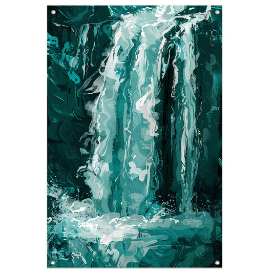 Abstract digitale schilderij van waterval tuinposter